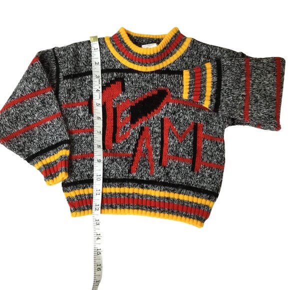 VTG CARTER'S Team Rocket Sweater Set Toddler 2T Red Knit Corduroy Bold USA VBC - Picture 3 of 11